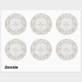 Sticker Rond Royal Gold White Great Gatsby 1920 Mariage (Feuille)