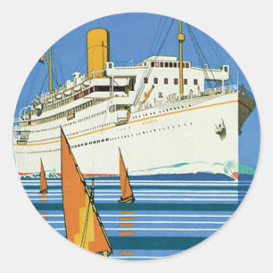 Sticker Rond Royal Mail "Atlantis Cruises"