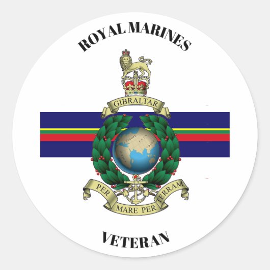 Sticker Rond Royal Marines Veteran (Devant)