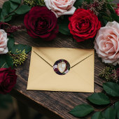 Sticker Rond Royal Muse Imaginaire médiéval Crest & Floral Mari