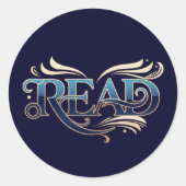 Sticker Rond Royal Ornate Blue & Gold "READ" Masterpiece (Devant)
