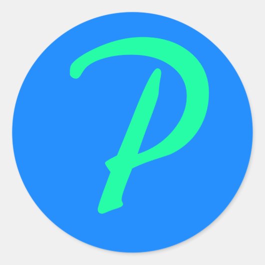 STICKER ROND ROYAL PISTACCHIO INITIAL "P" (Devant)