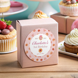 Sticker Rond Royal Tea Party Motif rose Anniversaire