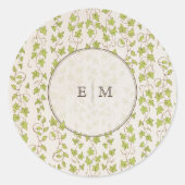 Sticker Rond Royal Victorian Élégant Mariage Floral (Devant)