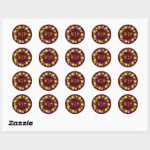 Sticker Rond Royale Deep Burgundy and Gold Wedding (Feuille)