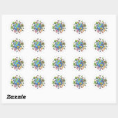Sticker Rond Royaume animal (Feuille)