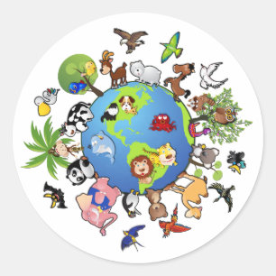 Sticker Rond Royaume animal