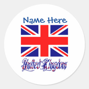 Sticker Rond Royaume-Uni Bleu Drapeau Personnalisation
