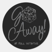 Sticker Rond RPG Crit AF | Retro Tabletop PnP Roleplayer Dice (Devant)