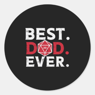 Sticker Rond Rpg Meilleur Papa De Tous Les Temps Drôle Gamer Pa