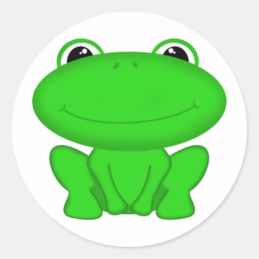 Sticker Rond Rrrribbit ! Green Froggie (Devant)