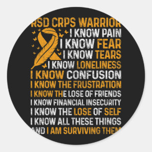 Sticker Rond Rsd Crps Guerrier Orange Ribbon Crps Nove de sensi