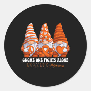 Sticker Rond Rsd Crps Mois De Sensibilisation Orange Ribbon Gno