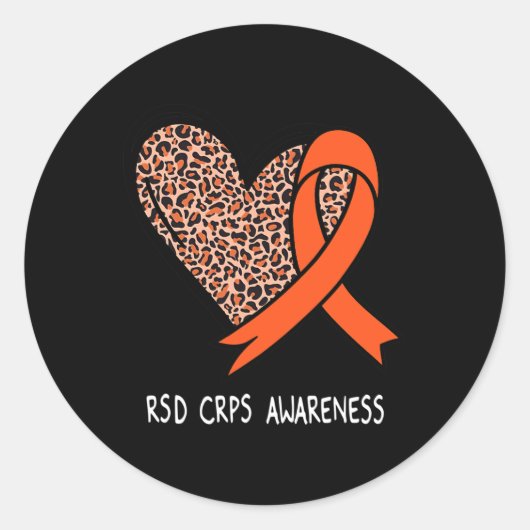 Sticker Rond RSD CRPS Sensibilisation Orange Ribbon (Devant)