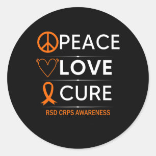 Sticker Rond Rsd Crps Sensibilisation Paix Amour Cure Fighter O