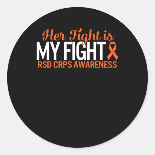 Sticker Rond RSD CRPS Sensibilisation Son combat est mon comple (Devant)