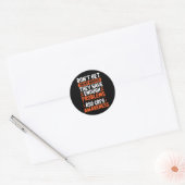 Sticker Rond RSD CRPS Warrier Orange Ribbon sur mes Nerves CRPS (Enveloppe)