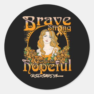 Sticker Rond Rsdcrps Sensibilisation Brave Grateful Espérance -