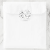 Sticker Rond RSVP | Points Confetti Argent | Personnaliser (Sac)
