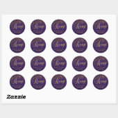 Sticker Rond RSVP | Points d'or et pourpre | Personnaliser (Feuille)