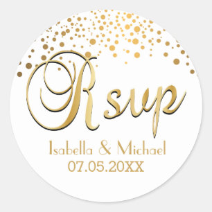 Sticker Rond RSVP   Points d'or   Personnaliser