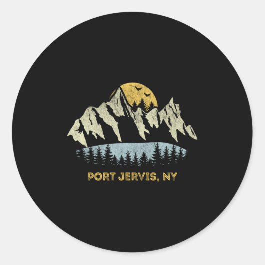 Sticker Rond Rt Jervis New York Mountain Sunset Sunrise Ny _1  (Devant)