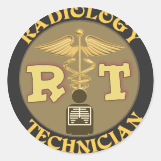 STICKER ROND RT RADIOLOGIE TECHNICIEN BADGE - LOGO (Devant)