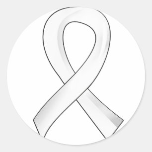Sticker Rond Ruban 3 de perle de mèsothéliome