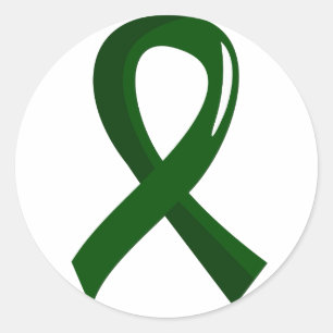 Sticker Rond Ruban 3 de vert vert de Cancer de foie