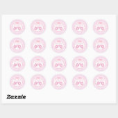 Sticker Rond Ruban à Nœud C'est une Fille (Feuille)
