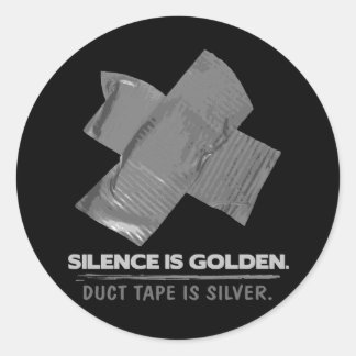Sticker Rond ruban adhésif - le silence est le ruban adhésif do