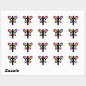 Sticker Rond Ruban autistique papillon (Feuille)