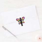 Sticker Rond Ruban autistique papillon (Enveloppe)