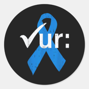 Sticker Rond Ruban bleu de sensibilisation au cancer du côlon c