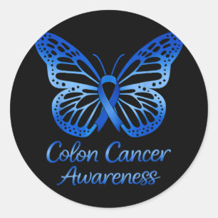 Sticker Rond Ruban bleu de sensibilisation au cancer du côlon c
