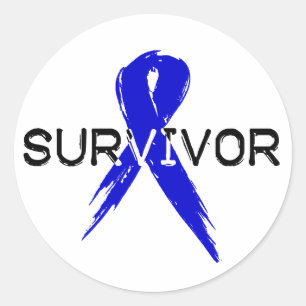 Sticker Rond Ruban bleu - Survivant