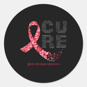 Sticker Rond Ruban bordeaux de la guérison Sensibilisation aux