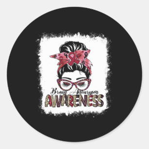 Sticker Rond Ruban Bourgogne Chignon Désordonné Sensibilisation