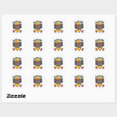 Sticker Rond Ruban Canard Drôle (Feuille)