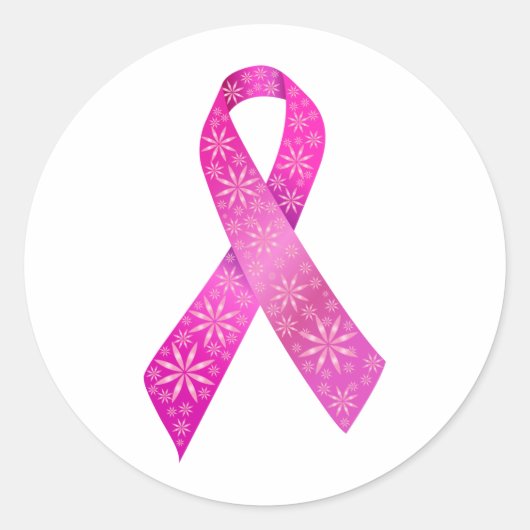 Sticker Rond Ruban Cancer du sein (Devant)