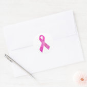Sticker Rond Ruban Cancer du sein (Enveloppe)