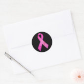 Sticker Rond Ruban Cancer du sein (Enveloppe)