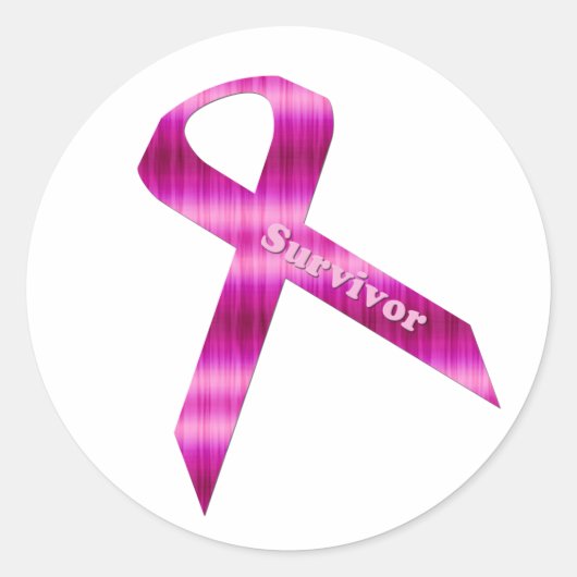 Sticker Rond Ruban Cancer du sein (Devant)