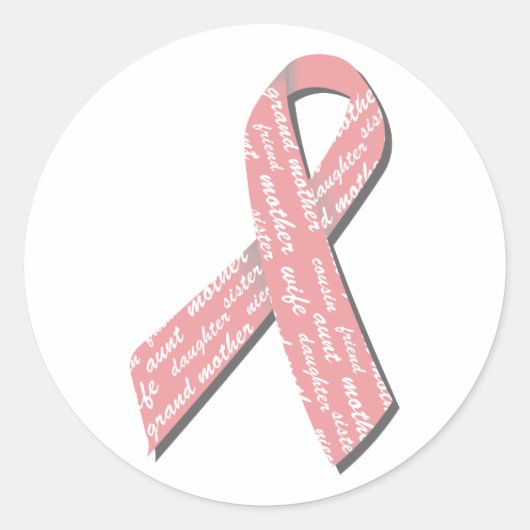 Sticker Rond Ruban Cancer du sein (Devant)