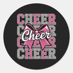 Sticker Rond Ruban Coquette de Pom-Pom Girl Cheerleading Cheer