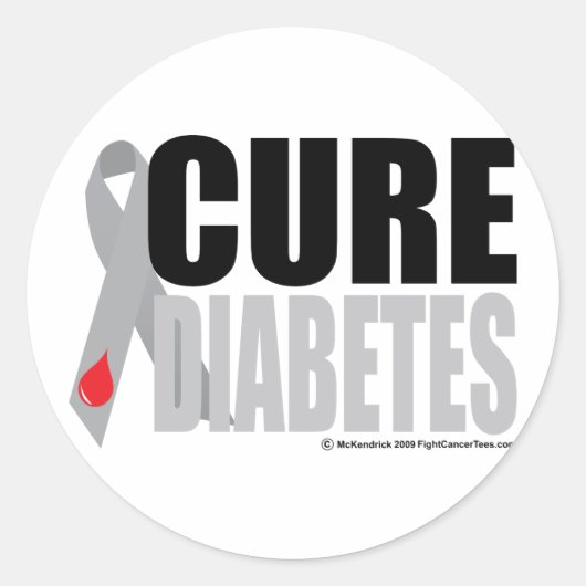 Sticker Rond Ruban Cure Diabète (Devant)