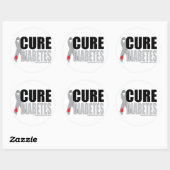 Sticker Rond Ruban Cure Diabète (Feuille)