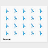 Sticker Rond ruban de conscience bleu clair (Feuille)