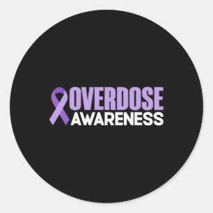Sticker Rond Ruban de la Journée de l'overdose Mois de la sensi