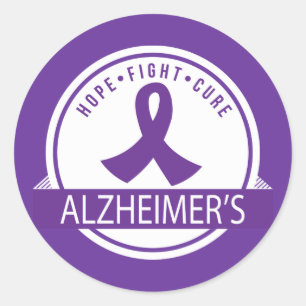 Sticker Rond Ruban de la lutte contre l'espérance d'Alzheimer